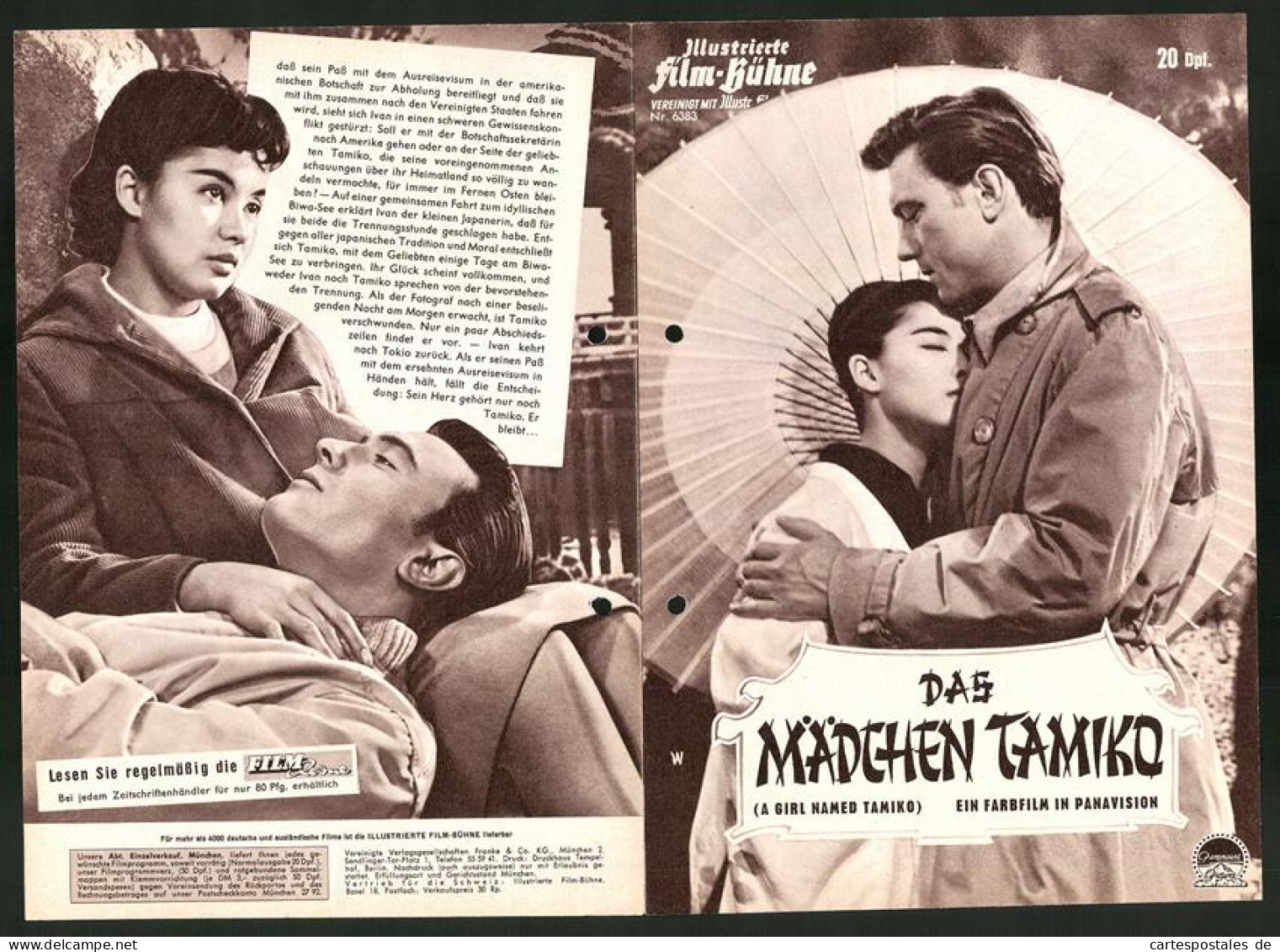 Filmprogramm IFB Nr. 6383, Das Mädchen Tamiko, Laurence Harvey, France Nuyen, Martha Hyer, Regie: John Sturges  - Magazines