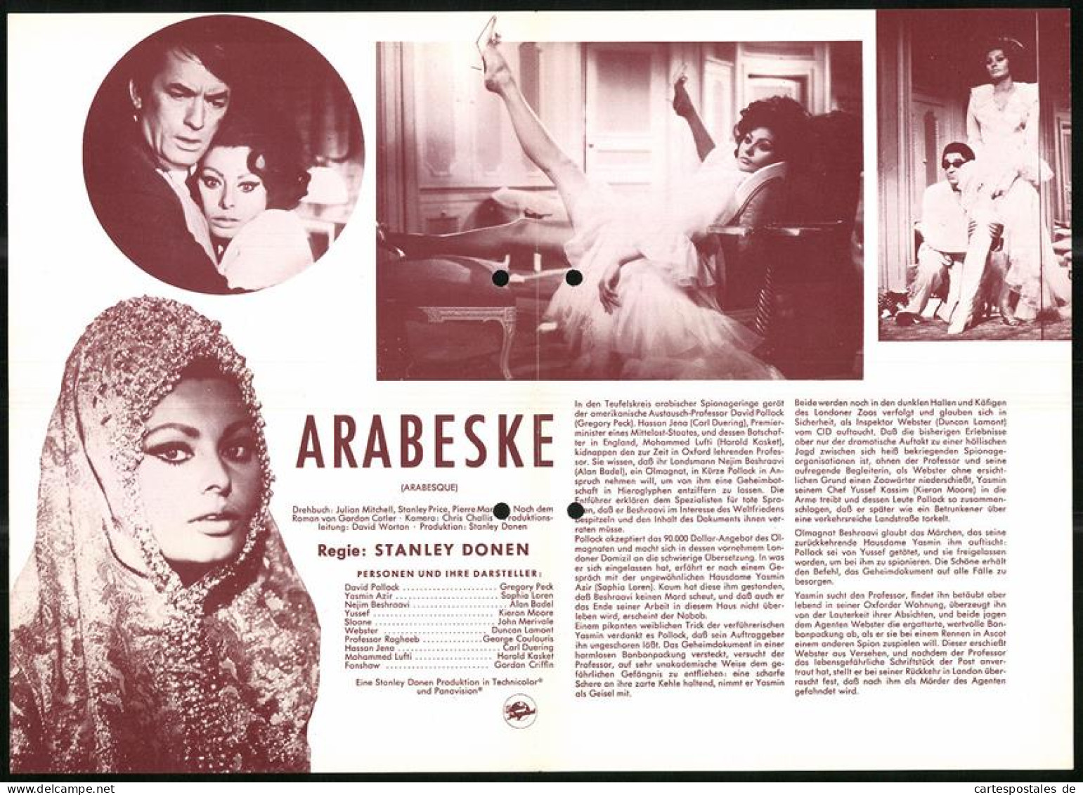 Filmprogramm IFB Nr. 7404, Arabeske, Sophia Loren, Gregory Peck, Alan Badel, Regie: Stanley Donen  - Revistas