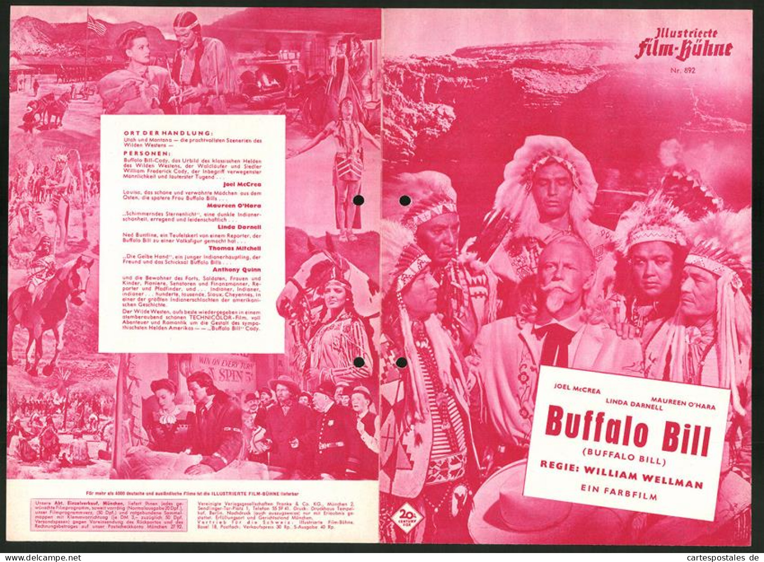 Filmprogramm IFB Nr. 892, Buffalo Bill, Joel McCrea, Maureen O`Hara, Regie: William Wellman  - Revistas