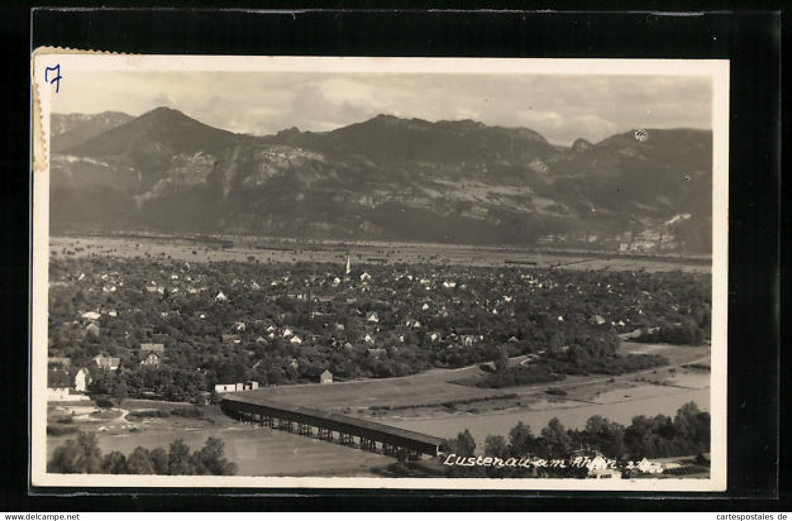 AK Lustenau, Gesamtansicht Mit Blick Auf Den Rhein  - Autres & Non Classés