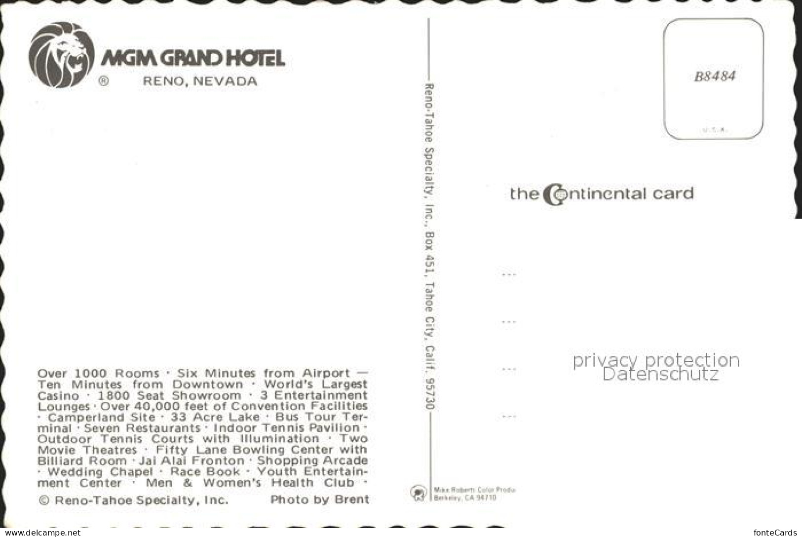 72234566 Reno_Nevada MGM Grand Hotel  - Autres & Non Classés