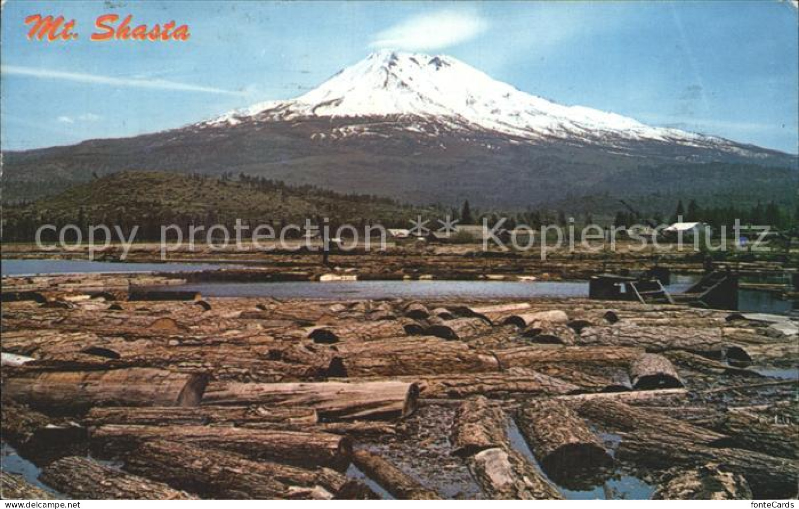 72228579 Mount_Shasta Log Pond And Mount Shasta - Autres & Non Classés