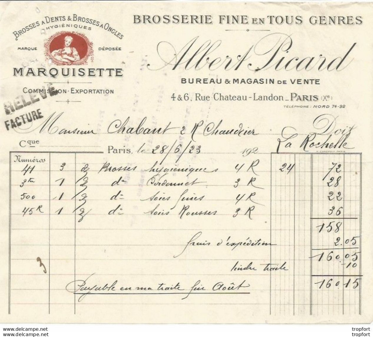 M11 Cpa / Old Invoice / Lettre Facture Ancienne 1935 COGNAC BISQUIT L Pechabrier PARIS - Artigianato