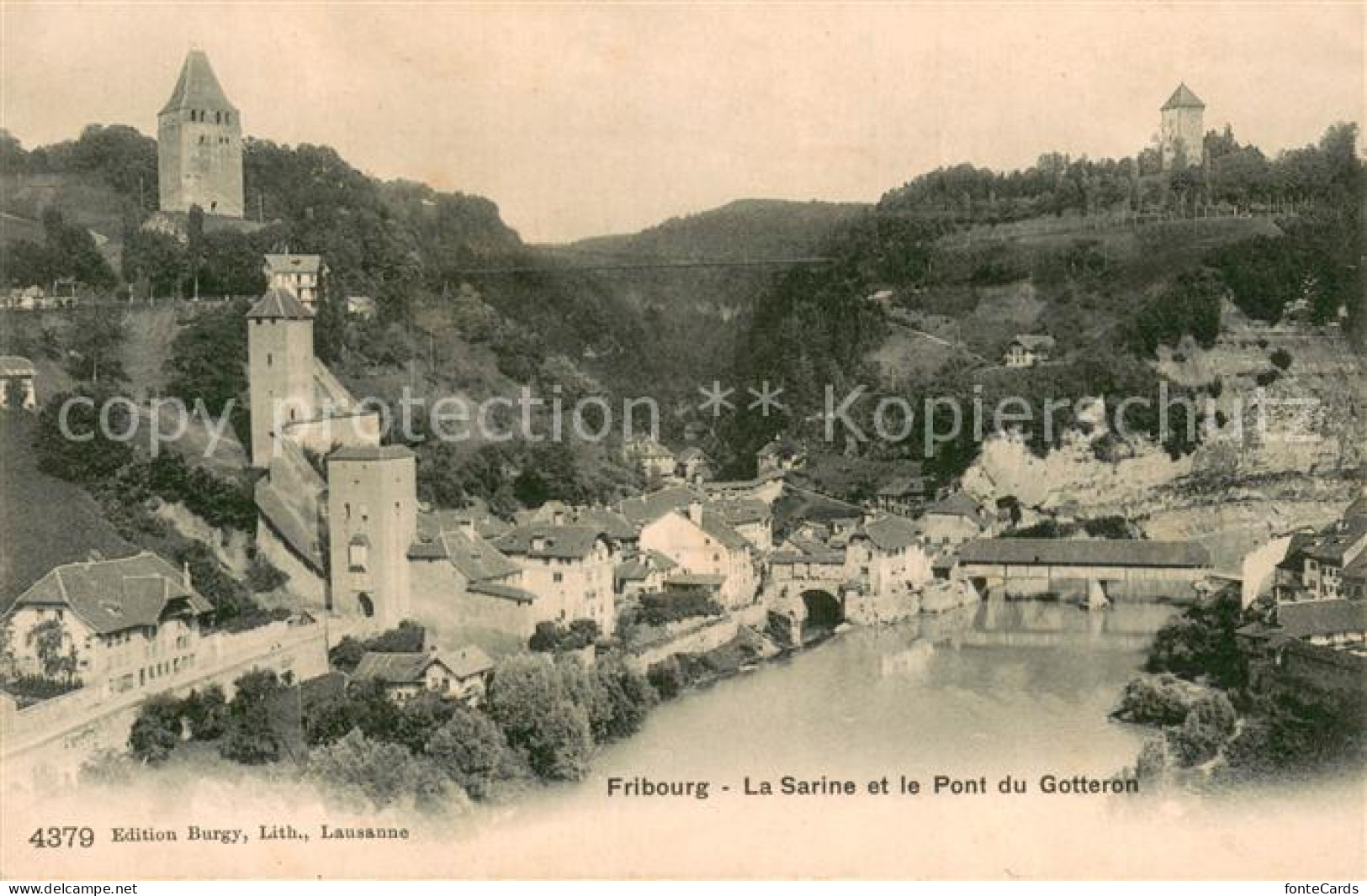 13738380 Fribourg FR La Sarine Et Le Pont Du Gotteron Fribourg FR - Autres & Non Classés