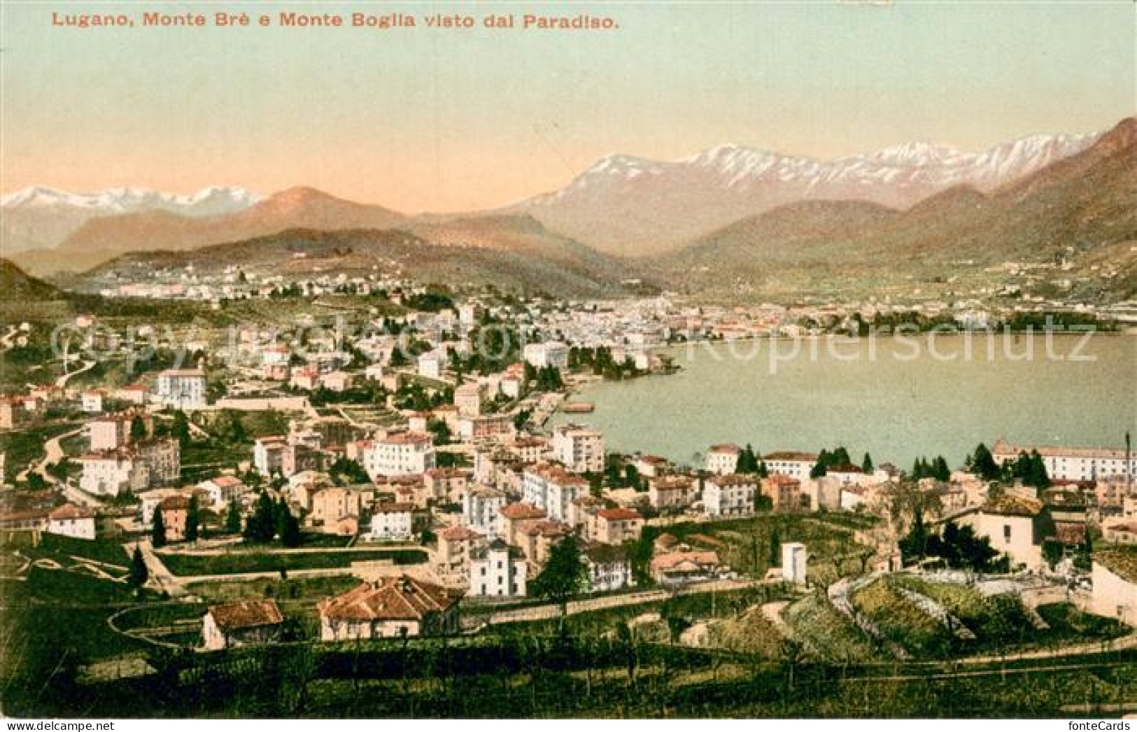 13738312 Lugano Lago Di Lugano Monte Bre E Monte Boglia Visto Dal Paradiso Lugan - Sonstige & Ohne Zuordnung