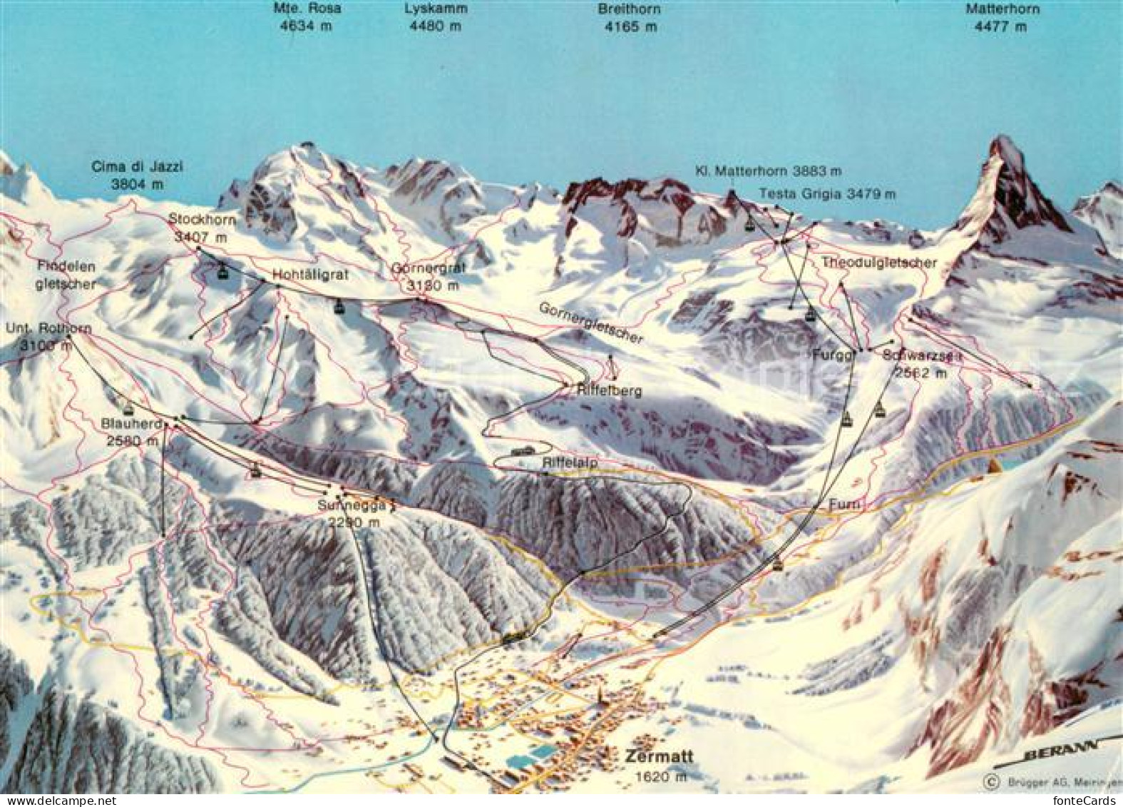 13738252 Zermatt VS Panoramakarte Zermatt VS - Autres & Non Classés