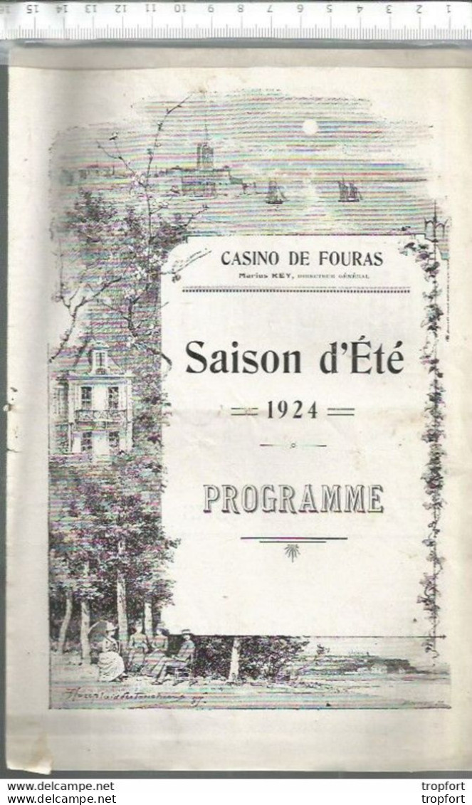 Bk / Vintage / Old French Theater Program // Programme Théâtre CASINO De Fouras :rochefort-sur-mer 1924 - Programs