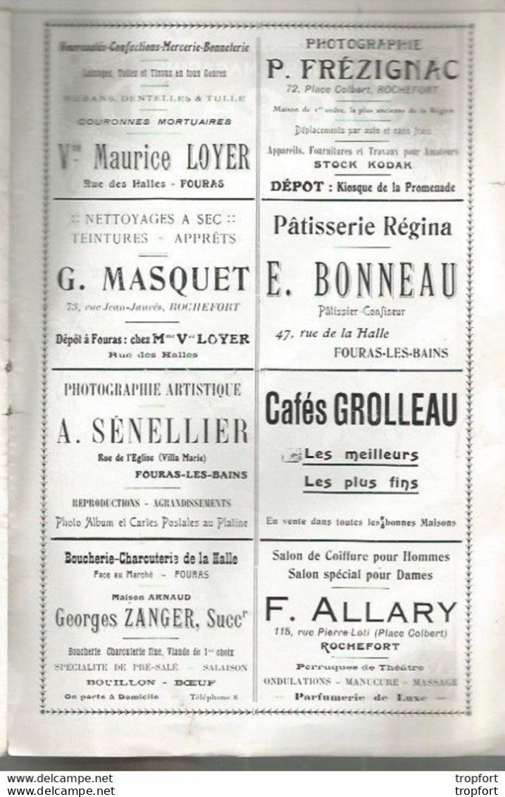 Bk / Vintage / Old french theater program // Programme théâtre CASINO de Fouras :rochefort-sur-mer 1924