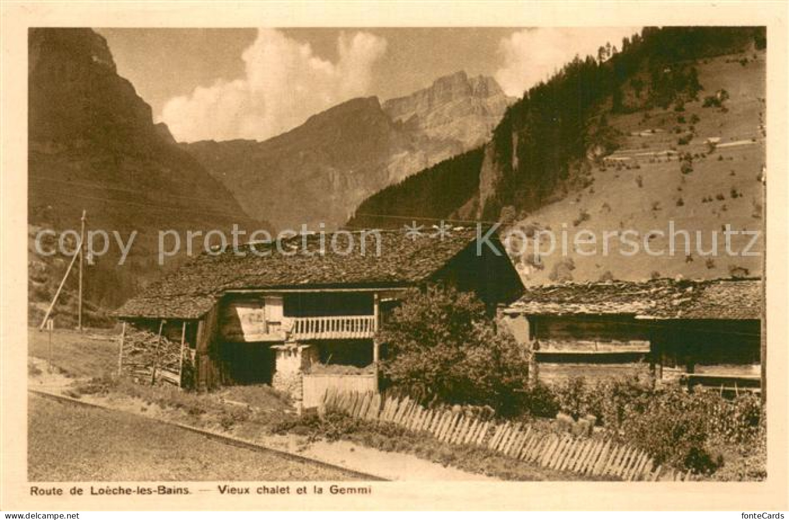 13738178 Loeche-les-Bains VS Route De Loeche Les Bains Vieux Chalet Et La Gemmi  - Other & Unclassified