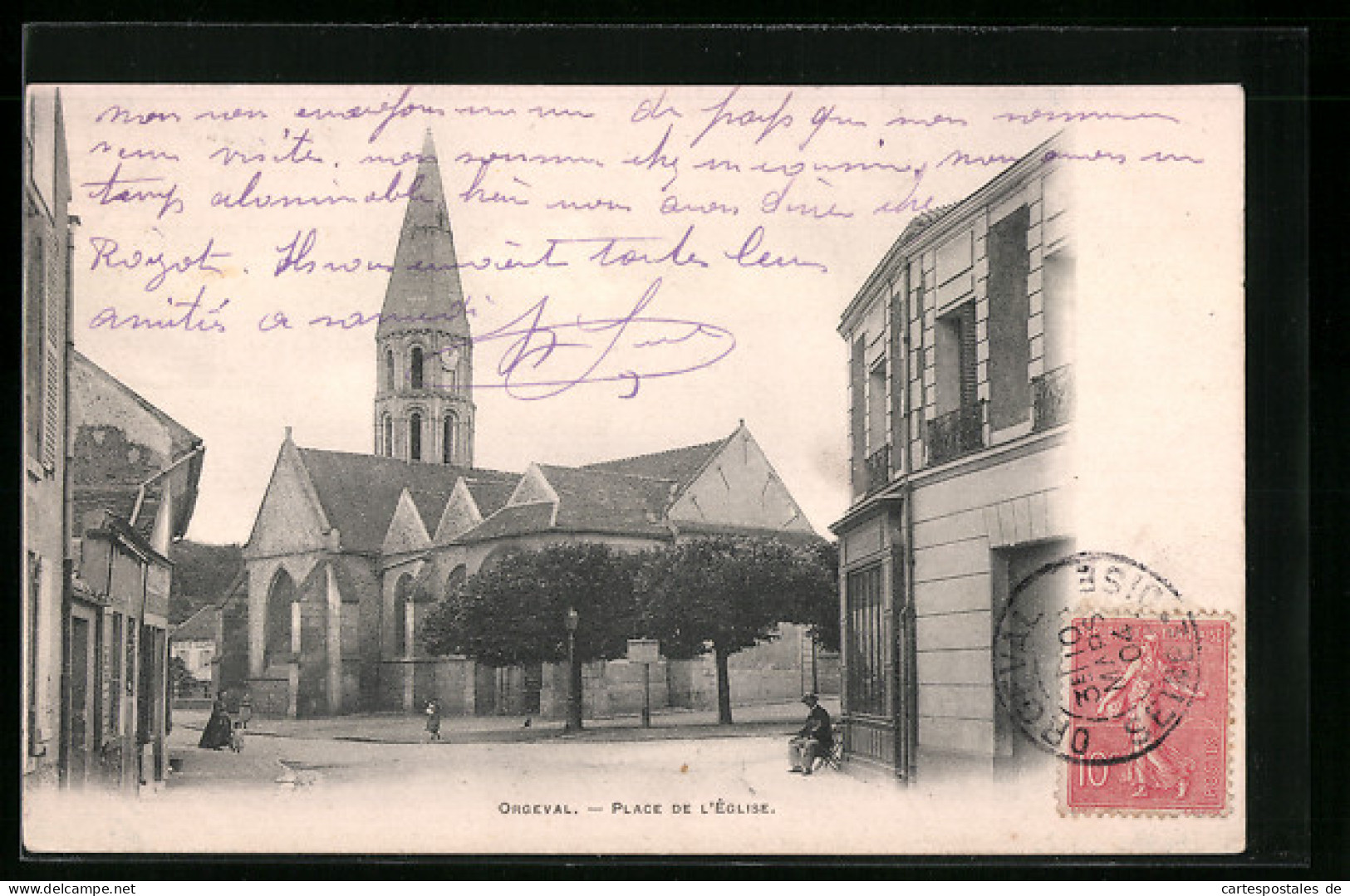 CPA Orgeval, Place De L`Église  - Orgeval