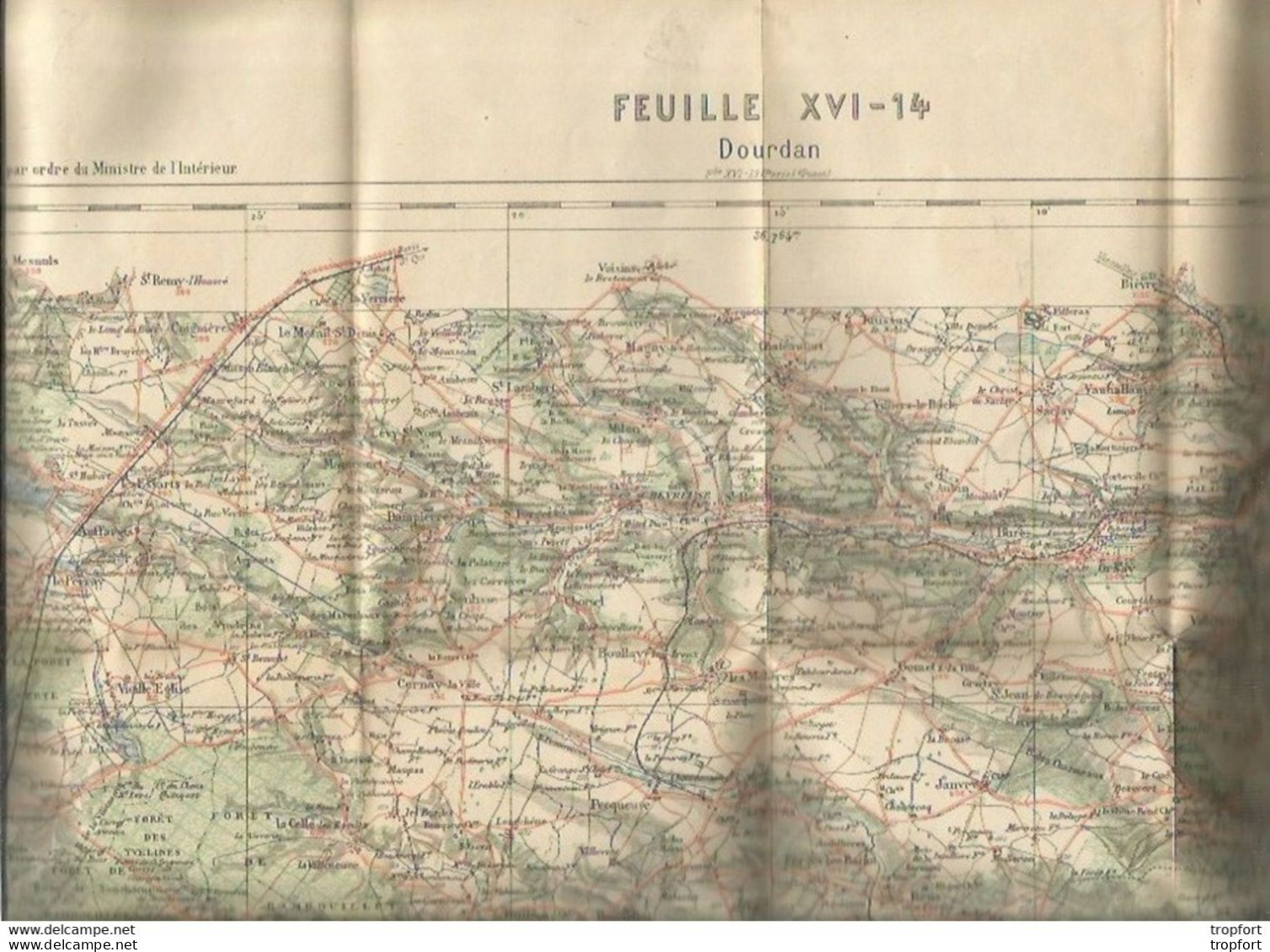 FF / Vintage / Carte De Poche MINISTERE DE L'INTERIEUR DOURDAN Tirage De 1901 - Mapas Geográficas