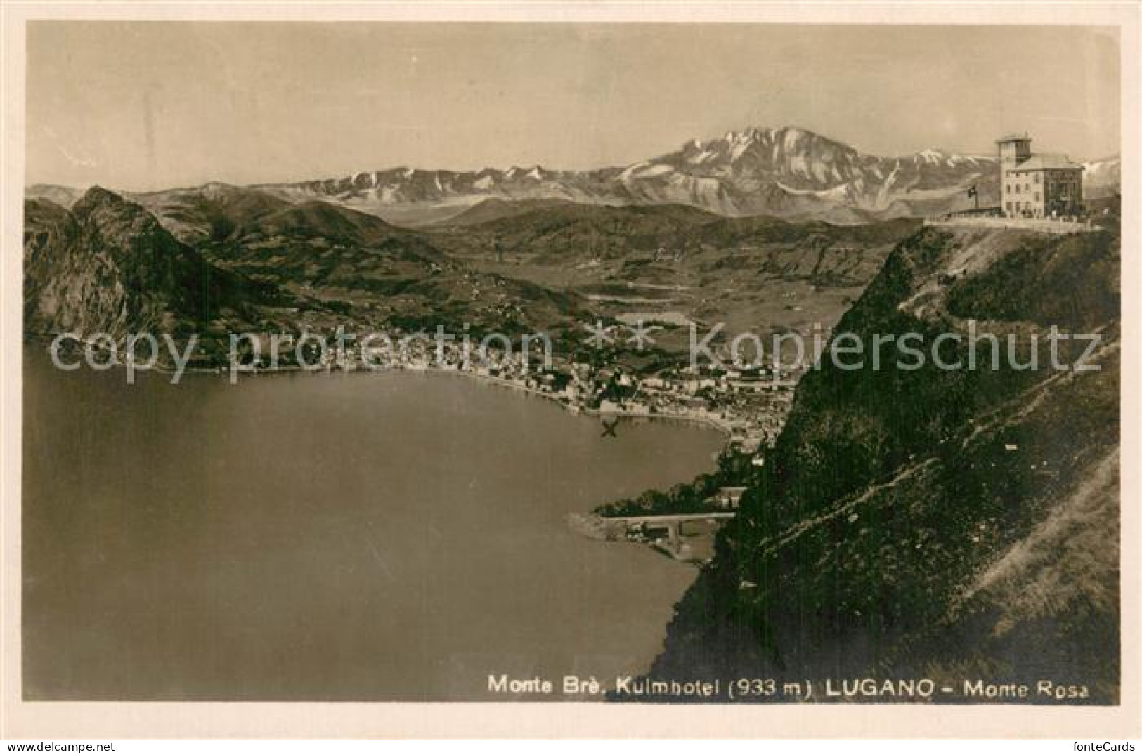 13738022 Lugano Lago Di Lugano Mit Monte Bre Kulmhotel Und Monte Rosa Lugano Lag - Sonstige & Ohne Zuordnung