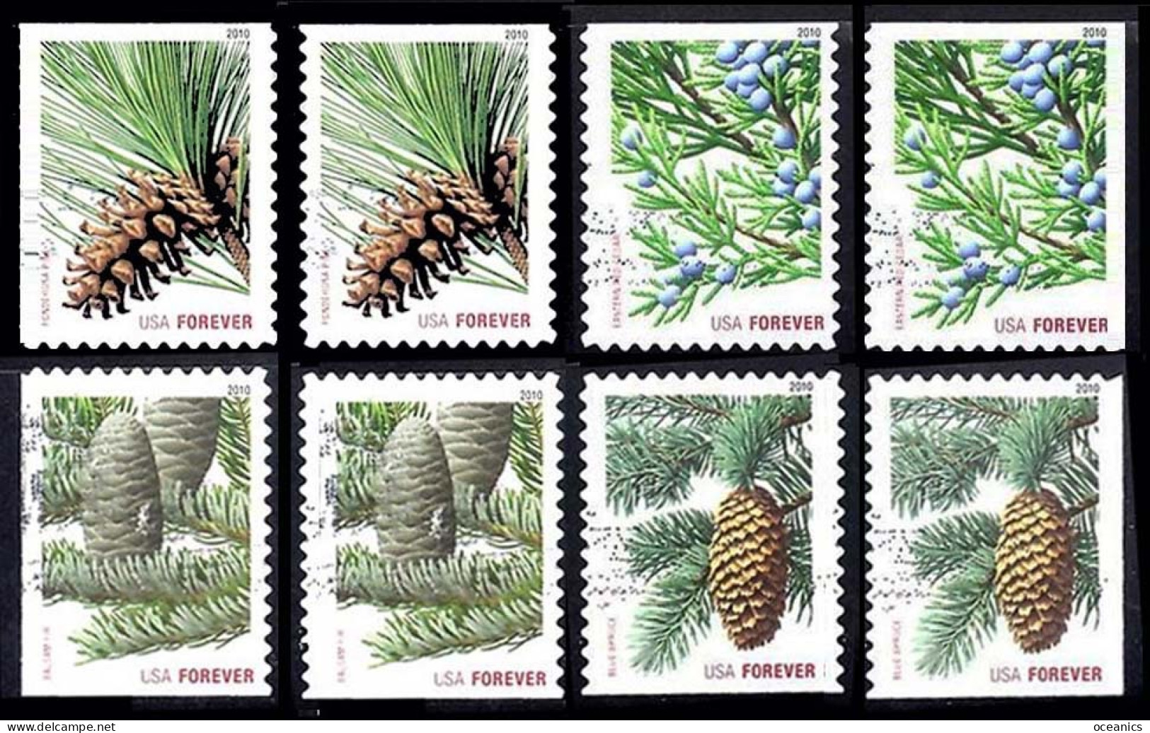 Etats-Unis / United States (Scott No.4478-81 - Noël / 2010 / Christmas) (o) (P3) + (P2) - Used Stamps