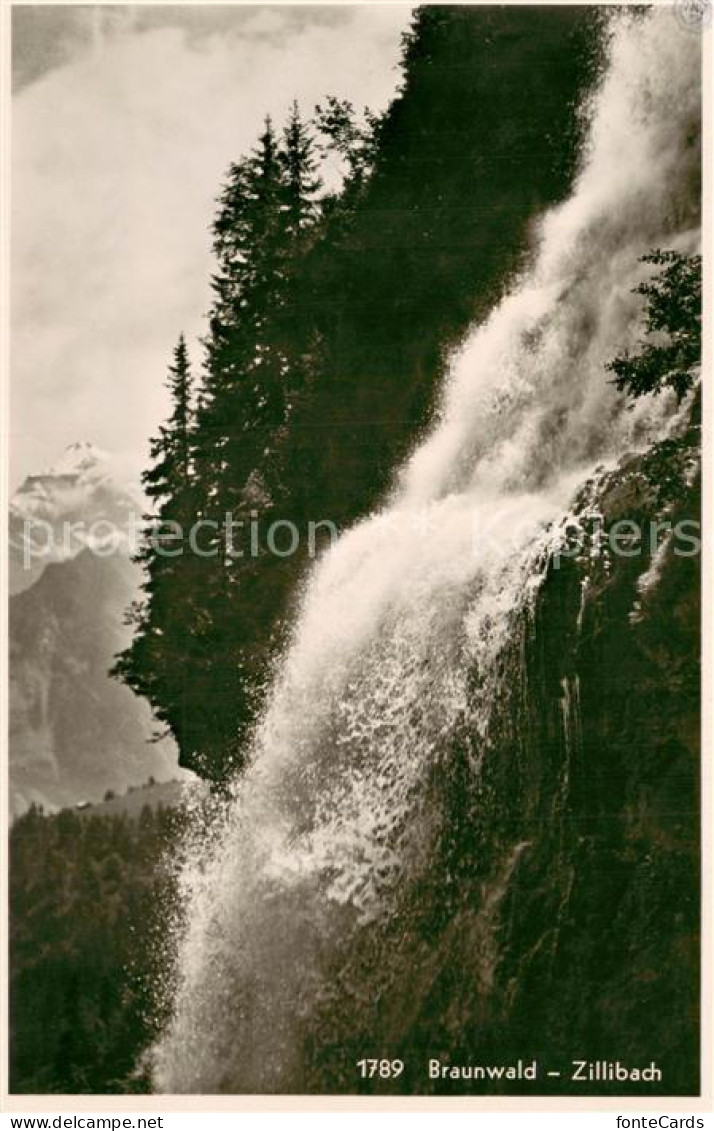 13737922 Braunwald GL Zillibach Wasserfall Braunwald GL - Autres & Non Classés