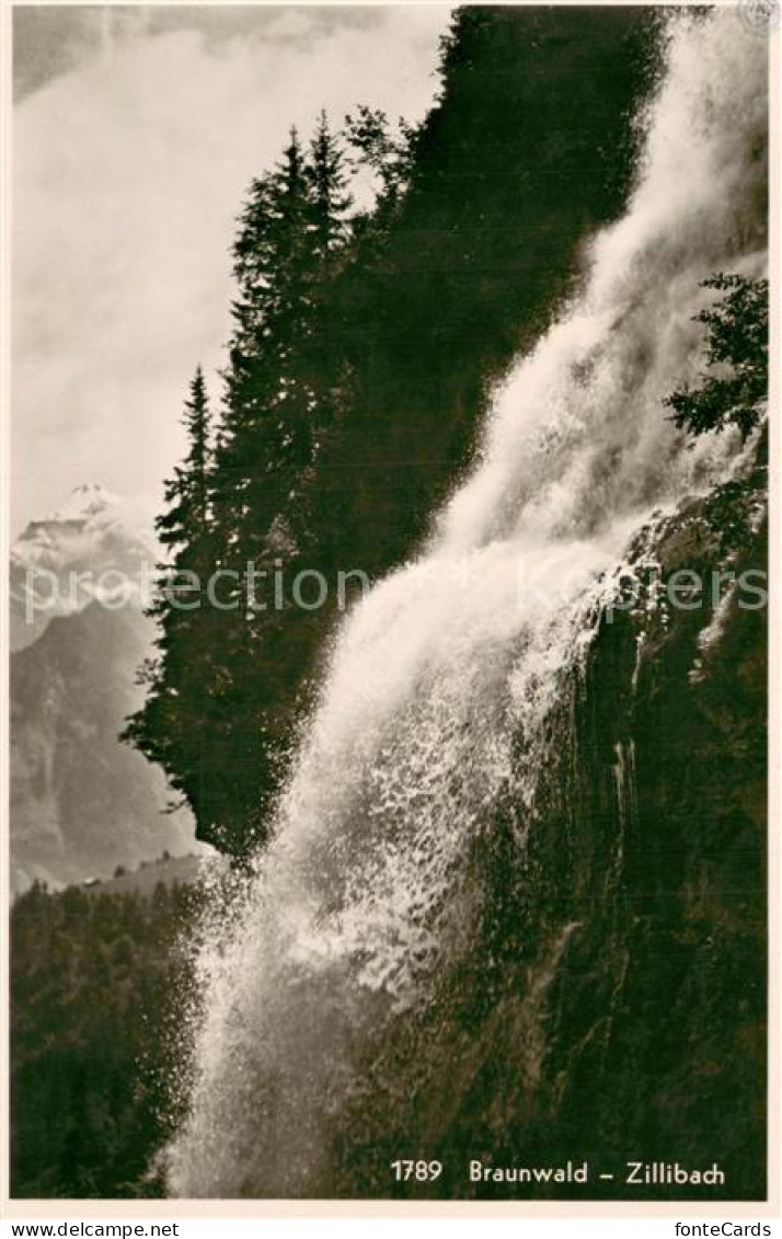 13737922 Braunwald GL Zillibach Wasserfall Braunwald GL - Sonstige & Ohne Zuordnung