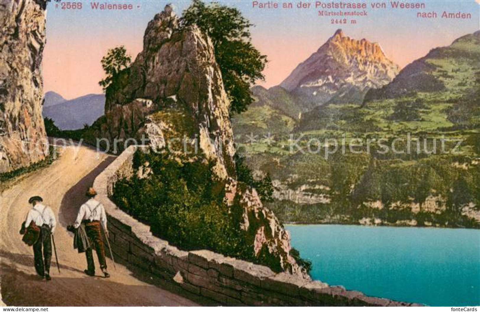 13736000 Walensee Wallensee SG Partie An Der Poststrasse Von Weesen Nach Amden M - Other & Unclassified