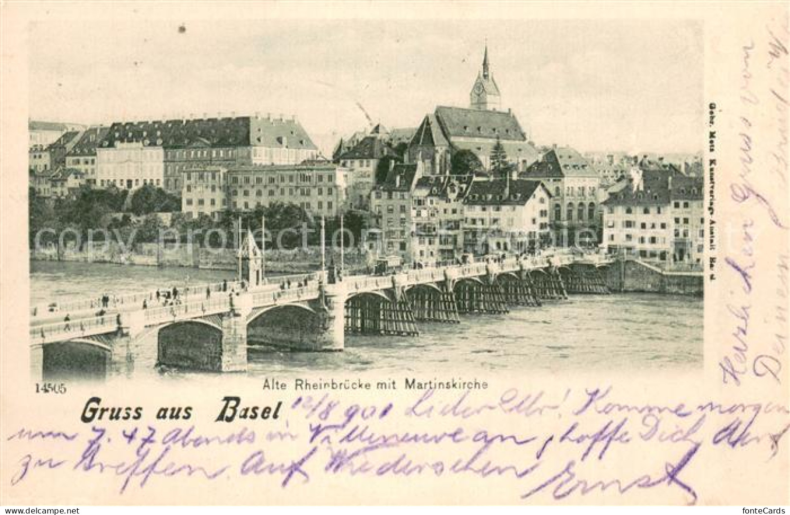 13735330 Basel BS Alte Rheinbruecke Mit Martinskirche Basel BS - Sonstige & Ohne Zuordnung