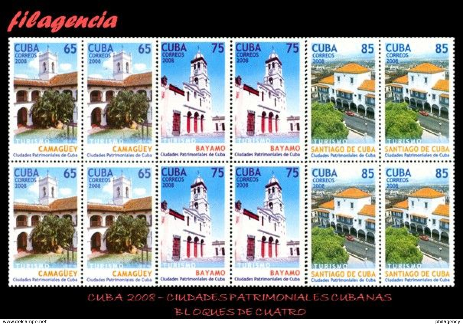 CUBA. BLOQUES DE CUATRO. 2008-11 TURISMO. CIUDADES PATRIMONIALES CUBANAS - Neufs