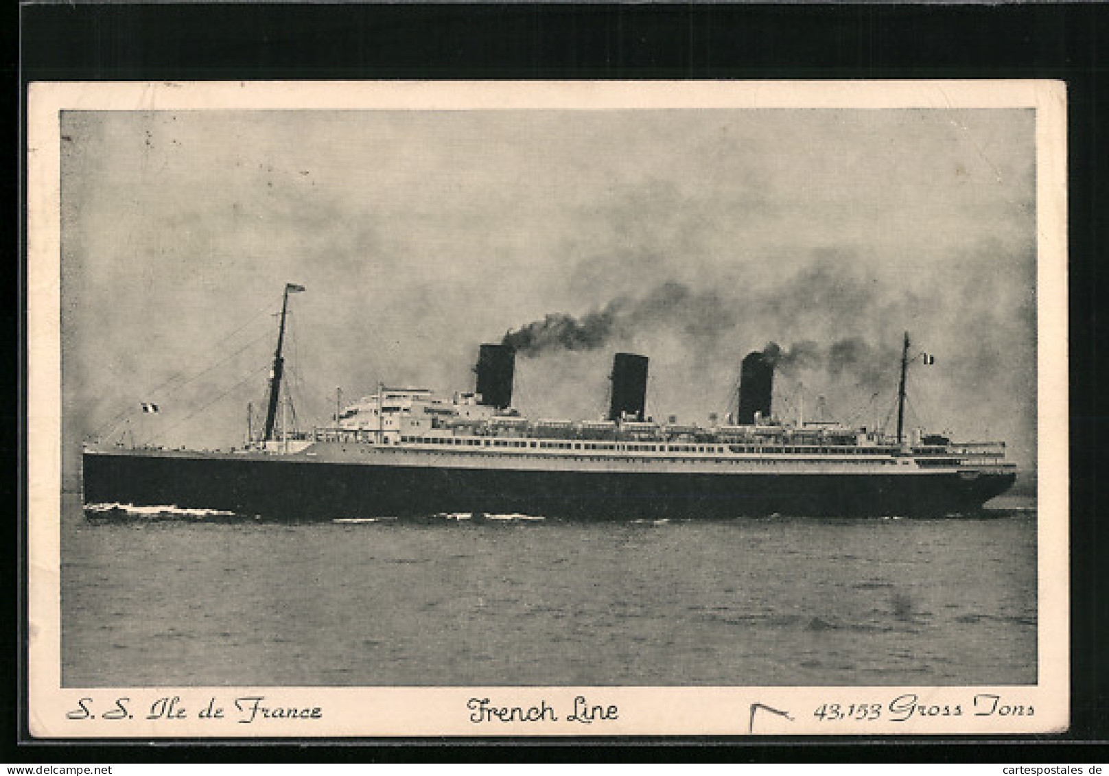 AK Dampfer SS Ile De France, French Line  - Dampfer