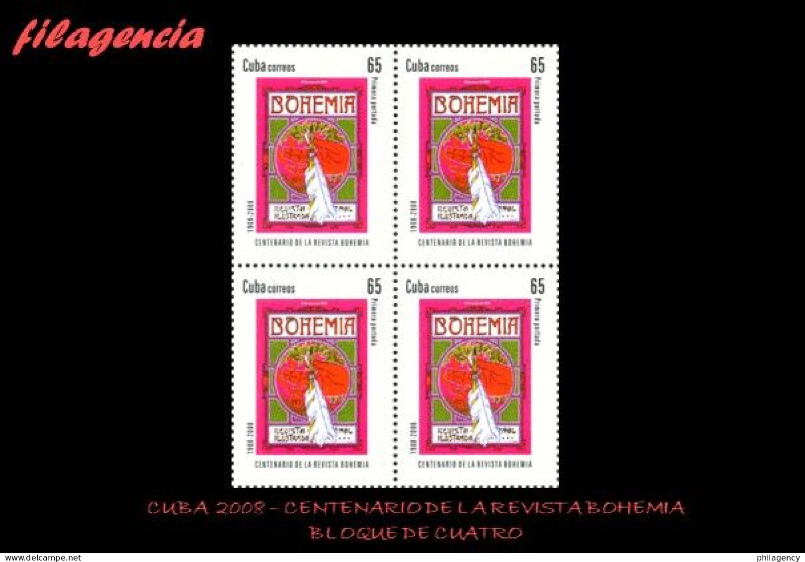 CUBA. BLOQUES DE CUATRO. 2008-13 CENTENARIO DE LA REVISTA BOHEMIA - Neufs