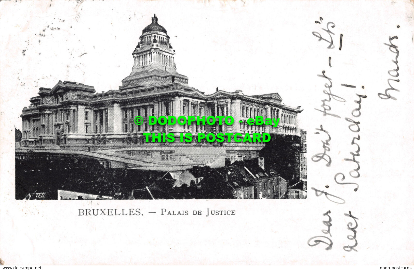 R510745 Bruxelles. Palais De Justice. Postcard. 1902 - Wereld