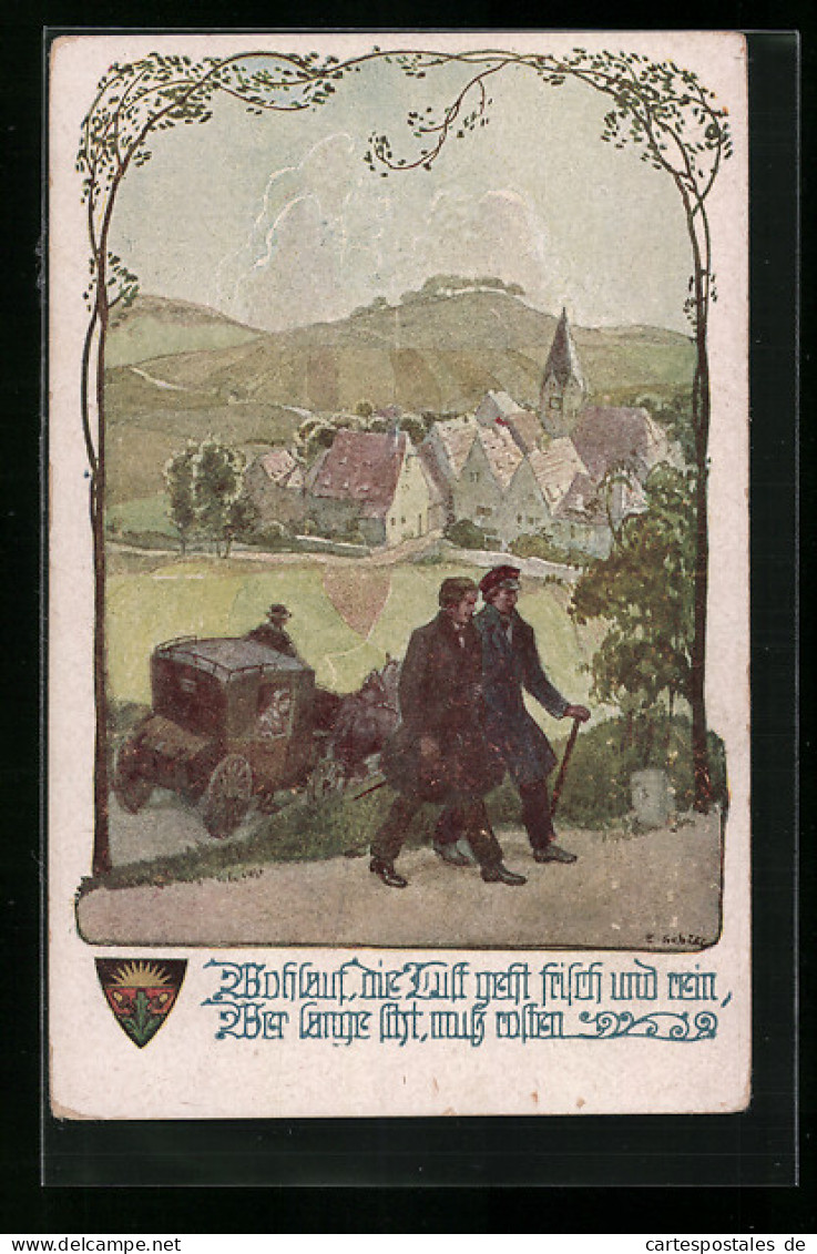 AK Deutscher Schulverein Nr. 916: Wohlauf, Die Luft Geht Frisch Und Rein...  - Guerre 1914-18