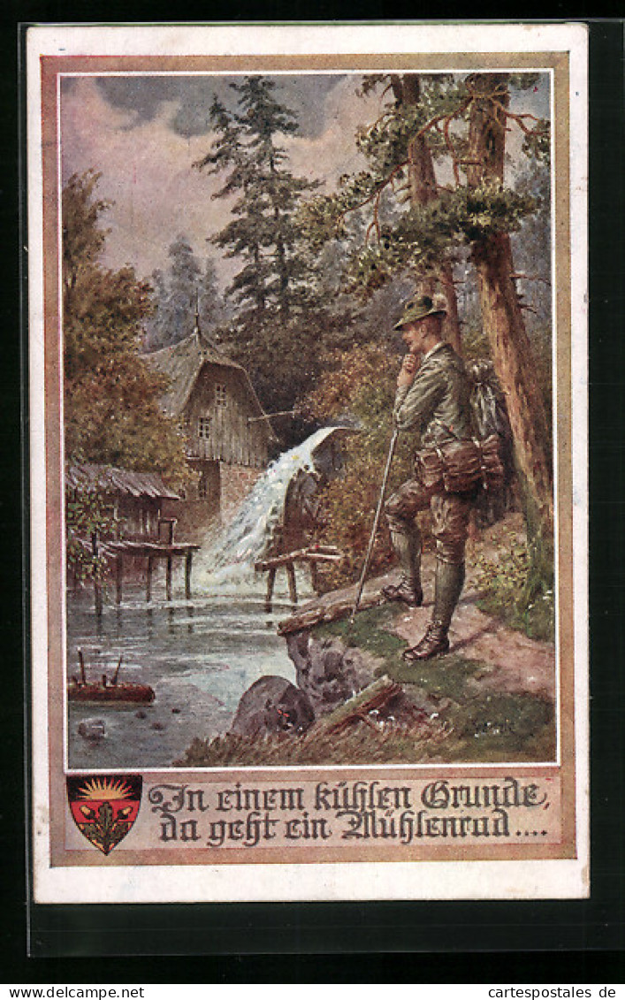AK Deutscher Schulverein Nr. 1149: In Einem Kühlen Grunde Da Geht Ein Mühlenrad  - Guerre 1914-18