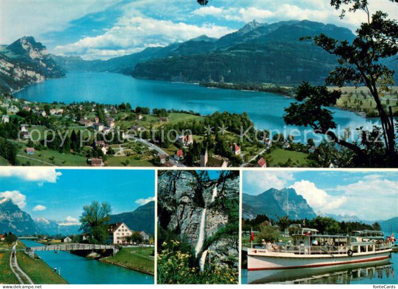 13732050 Weesen Walensee Panorama Teilansichten Fahrgastschiff Weesen Walensee - Andere & Zonder Classificatie