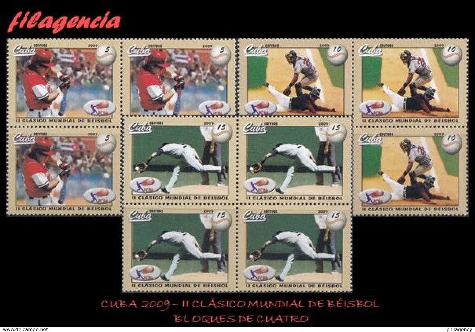 CUBA. BLOQUES DE CUATRO. 2009-03 SEGUNDO CLÁSICO MUNDIAL DE BÉISBOL - Nuevos