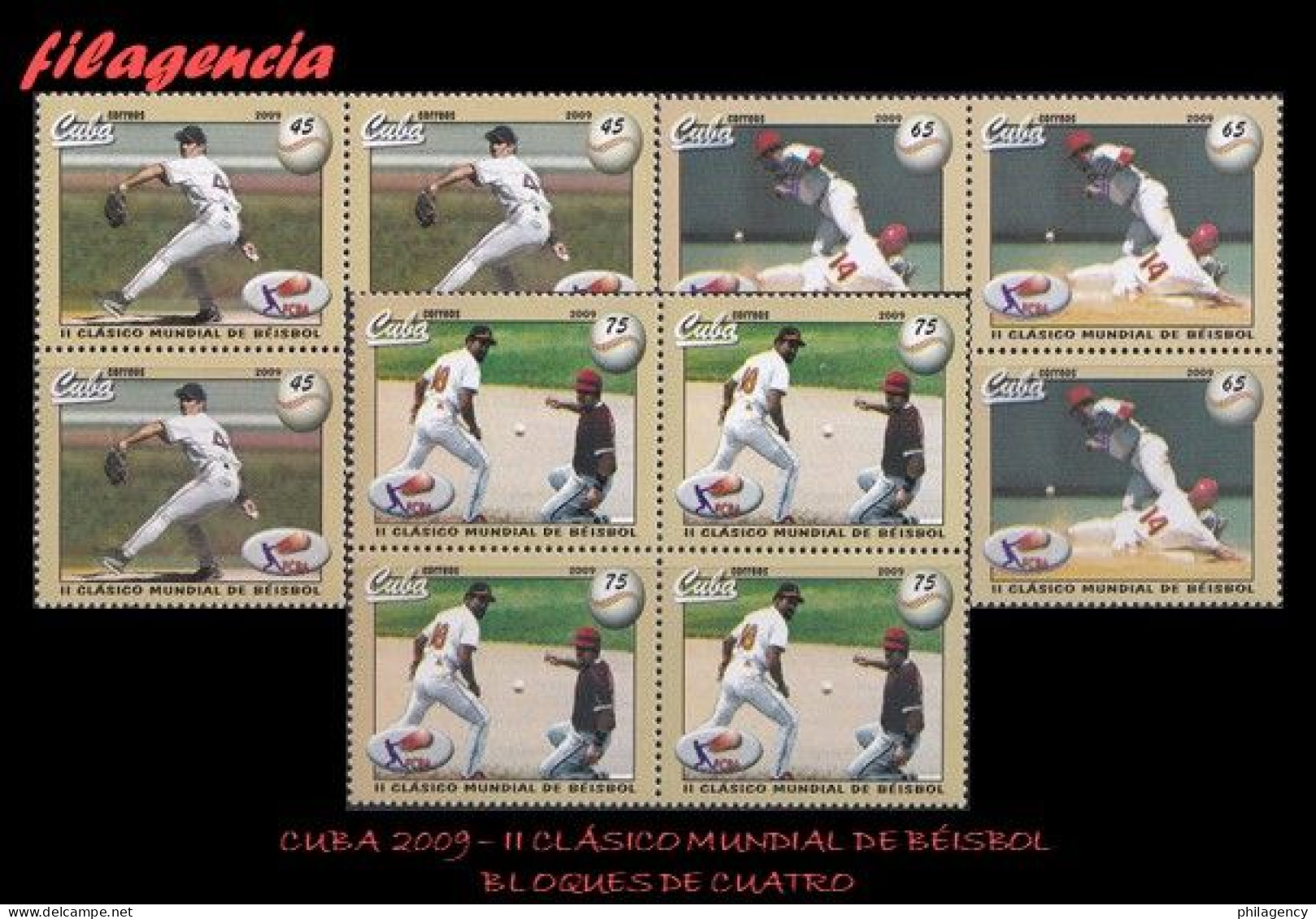 CUBA. BLOQUES DE CUATRO. 2009-03 SEGUNDO CLÁSICO MUNDIAL DE BÉISBOL - Nuevos