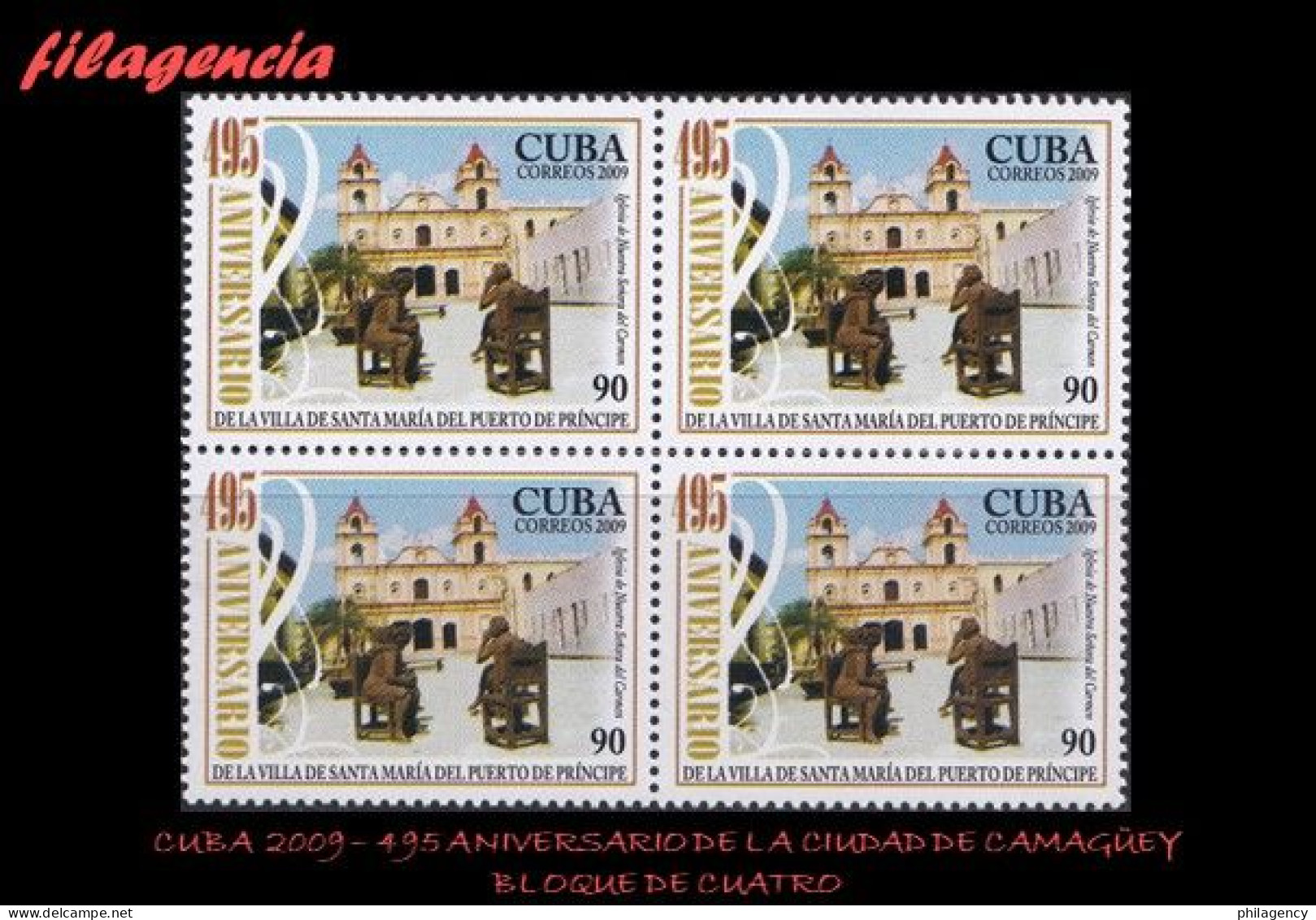 CUBA. BLOQUES DE CUATRO. 2009-05 495 ANIVERSARIO DE LA CIUDAD DE CAMAGÜEY - Nuevos