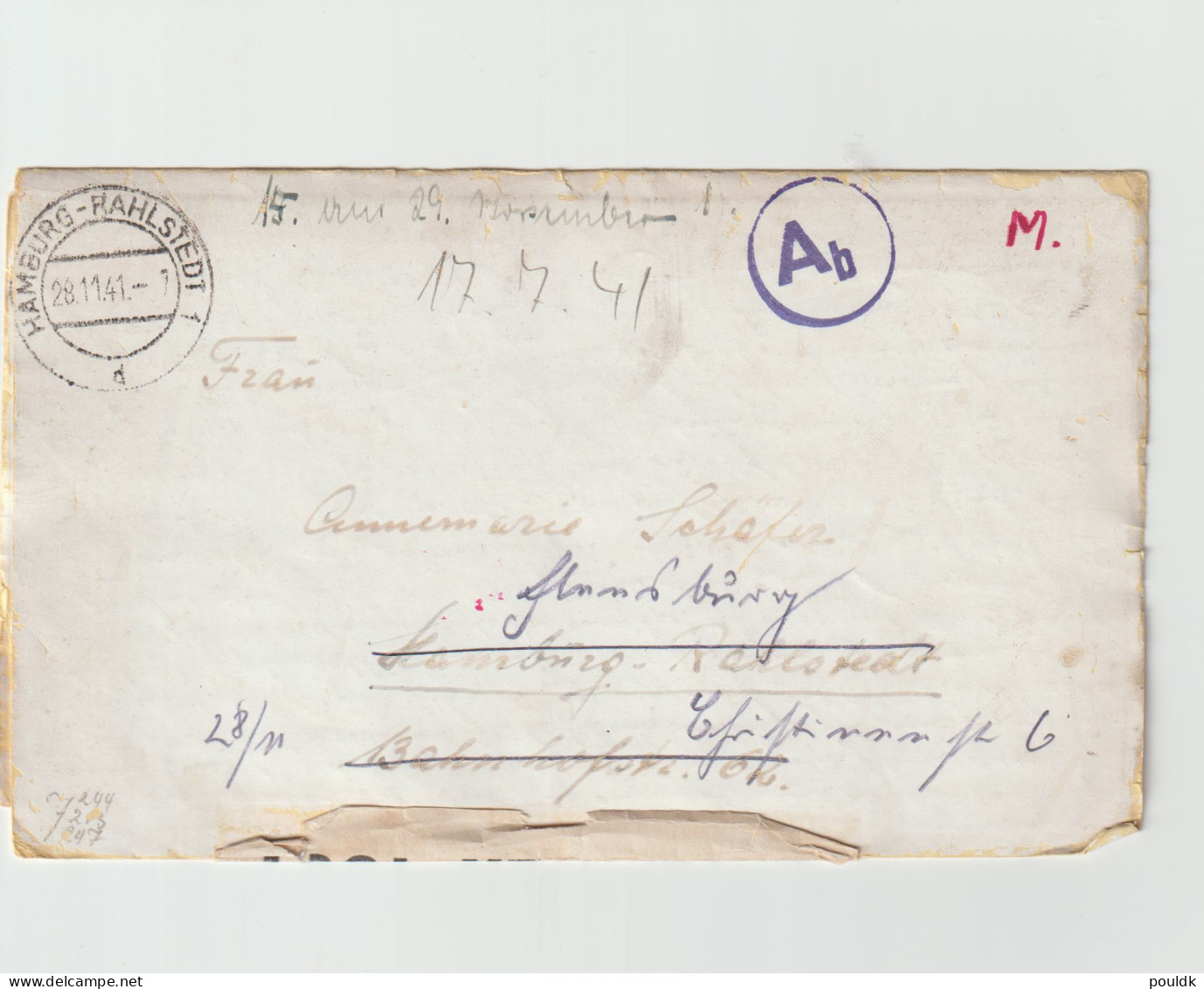 German Prisoner Of War Letter From Great Britain Censored And W/o Remarks Of Posting Address From Navy Officer - Militares