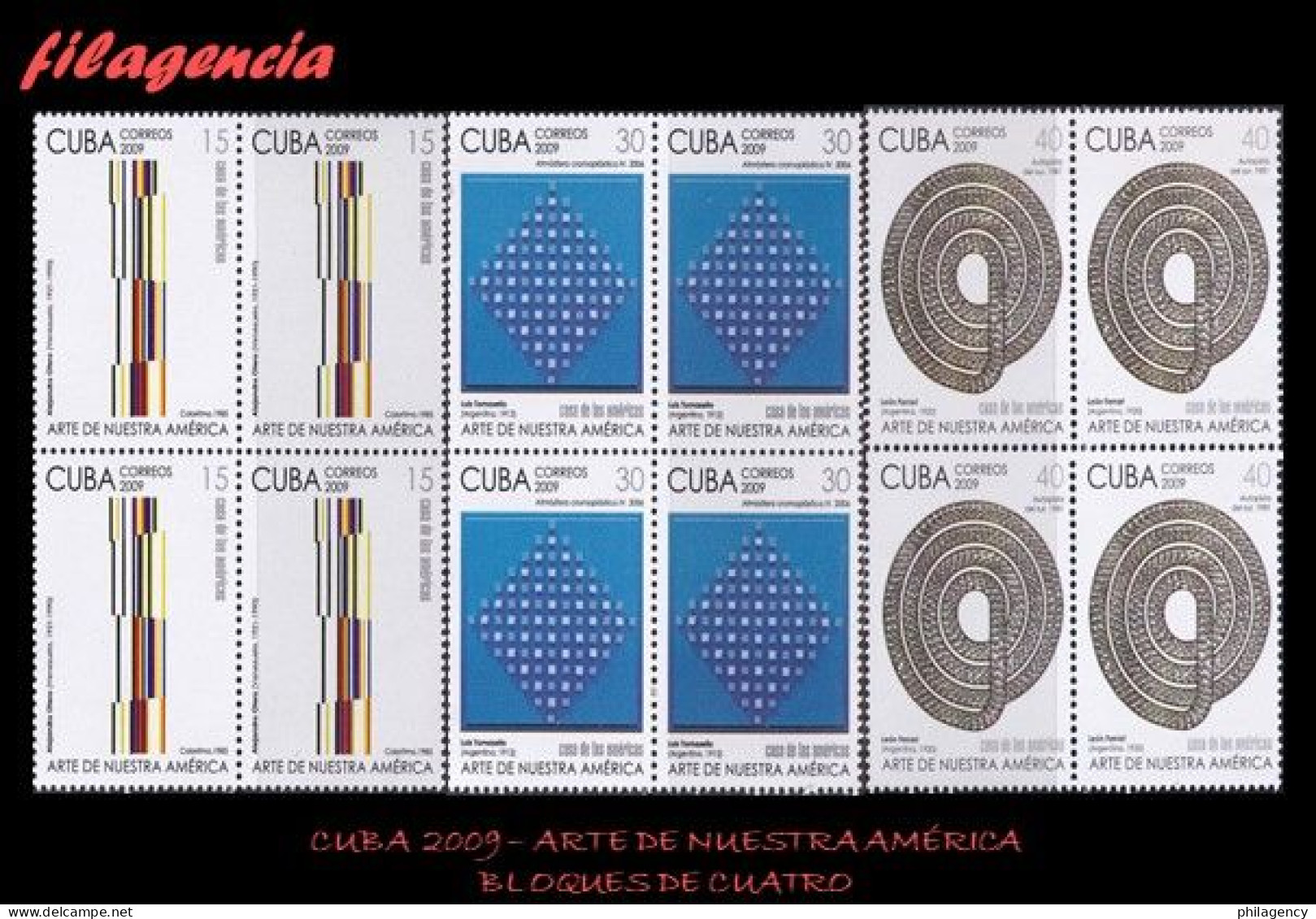 CUBA. BLOQUES DE CUATRO. 2009-08 ARTE LATINOAMERICANO - Ungebraucht