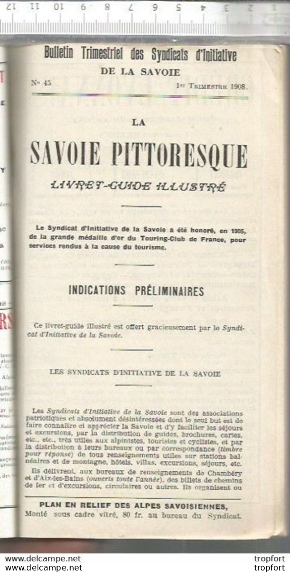 Bb // Vintage // Superbe Guide LA SAVOIE Touristique 1908 Aix-les-Bains Chambéry Bauges Challes-les-Eaux Albertville - Dépliants Touristiques