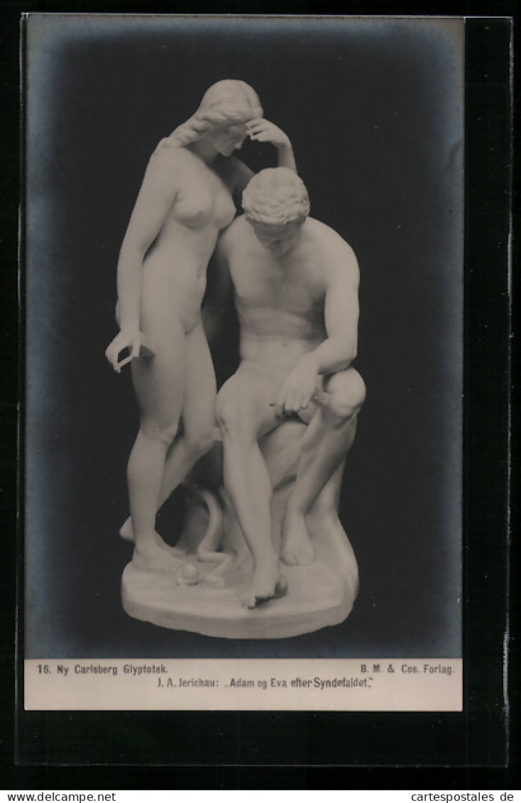AK Plastik, Adam Og Eva Efter Syndefaldet Von J. A. Jerichau  - Skulpturen