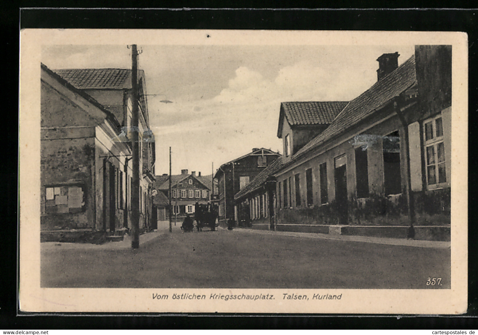 AK Talsen /Kurland, Vom östlichen Kriegsschauplatz, Strassenpartie Mit Alten Häusern  - Lettland