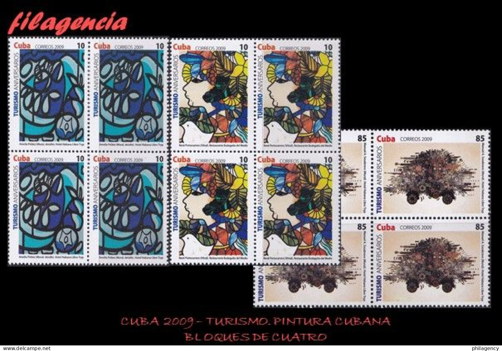 CUBA. BLOQUES DE CUATRO. 2009-14 TURISMO. PINTURA CUBANA CONTEMPORÁNEA - Unused Stamps