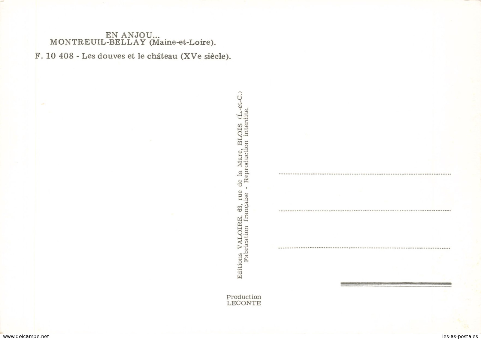 49 MONTREUIL BELLAY LES DOUVES ET LE CHÂTEAU - Montreuil Bellay