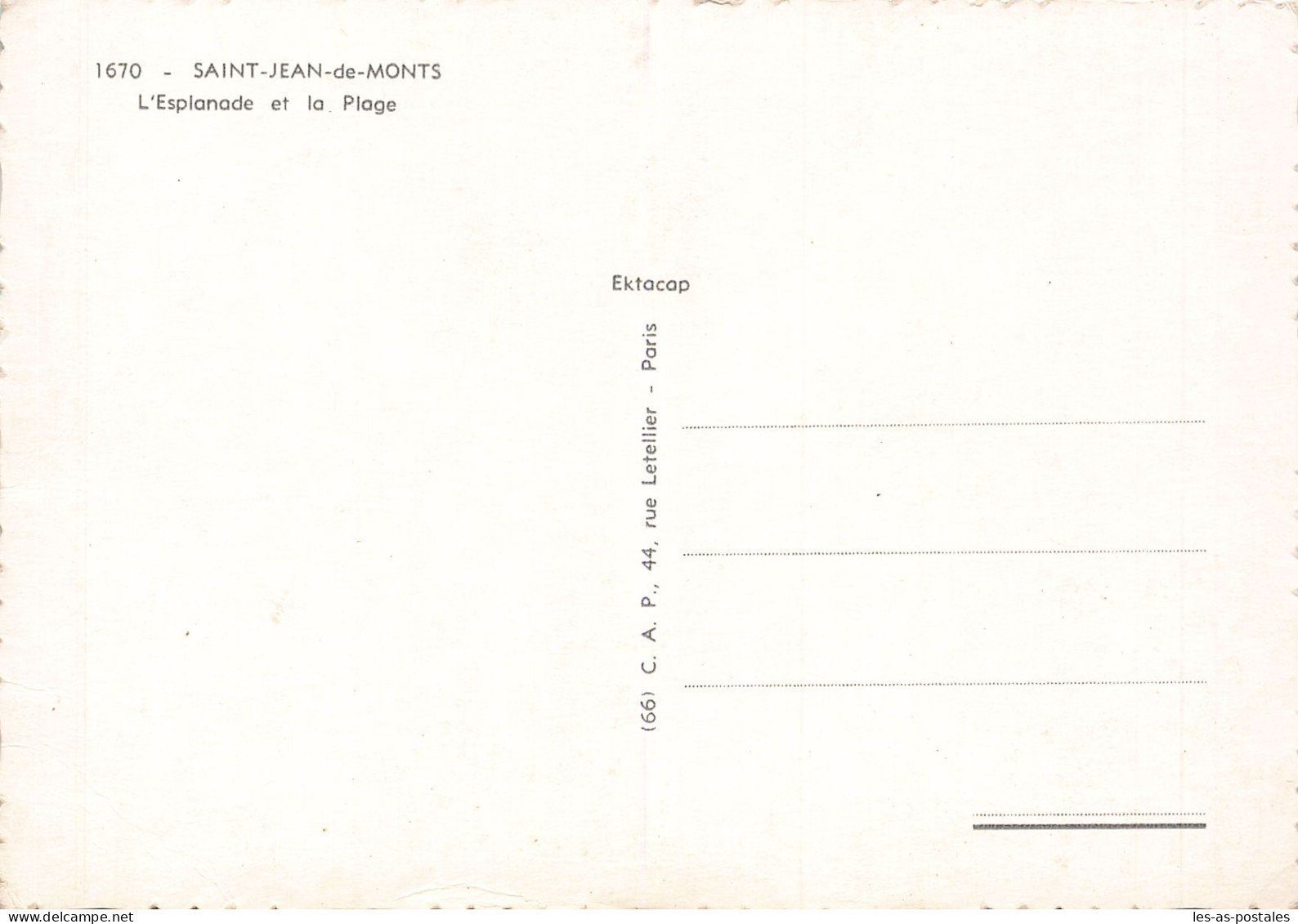 85 SAINT JEAN DE MONTS L ESPLANADE ET LA PLAGE - Saint Jean De Monts
