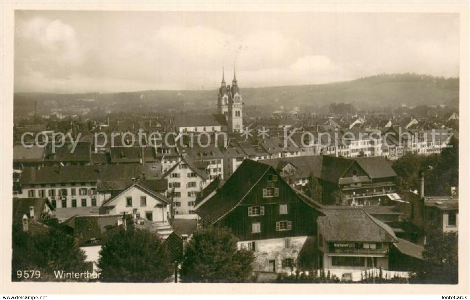 13728888 Winterthur  ZH Stadtansicht Mit Kirche  - Autres & Non Classés