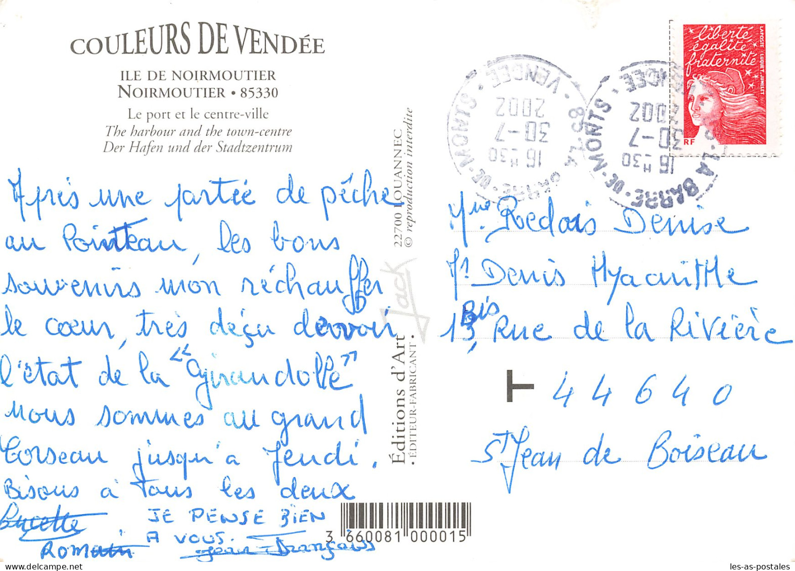 85 NOIRMOUTIER EN ILE LE PORT ET LE CENTRE VILLE - Noirmoutier