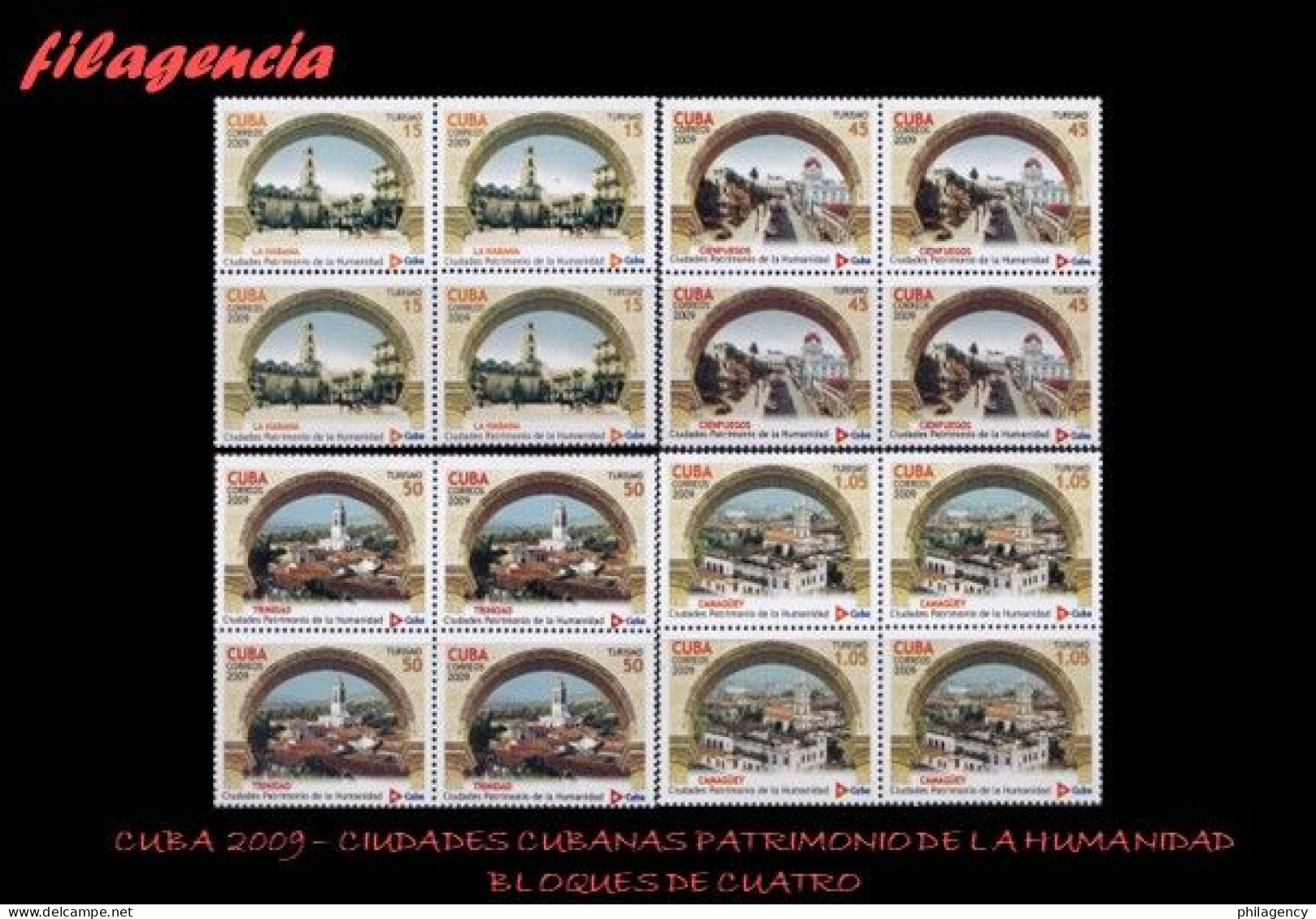 CUBA. BLOQUES DE CUATRO. 2009-16 TURISMO. CIUDADES CUBANAS PATRIMONIO DE LA HUMANIDAD - Ongebruikt