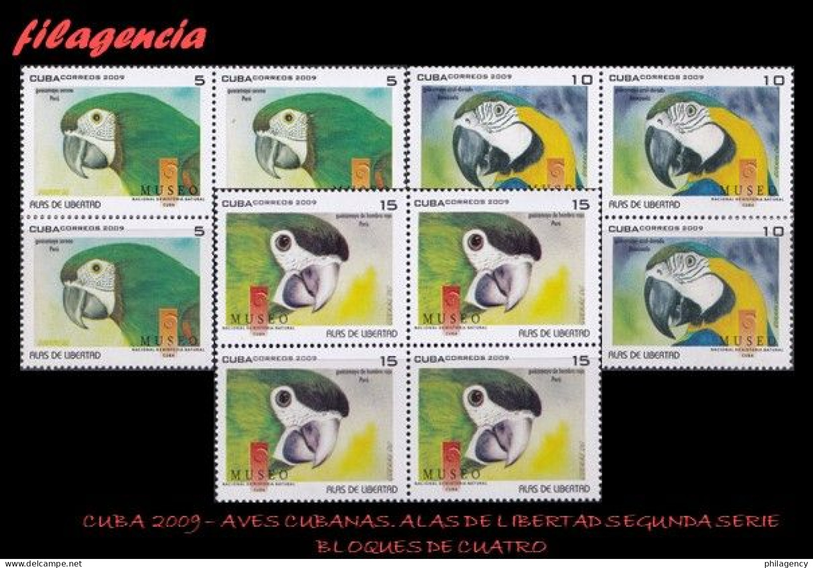 CUBA. BLOQUES DE CUATRO. 2009-17 ALAS POR LA LIBERTAD. AVES CUBANAS. SEGUNDA SERIE - Unused Stamps