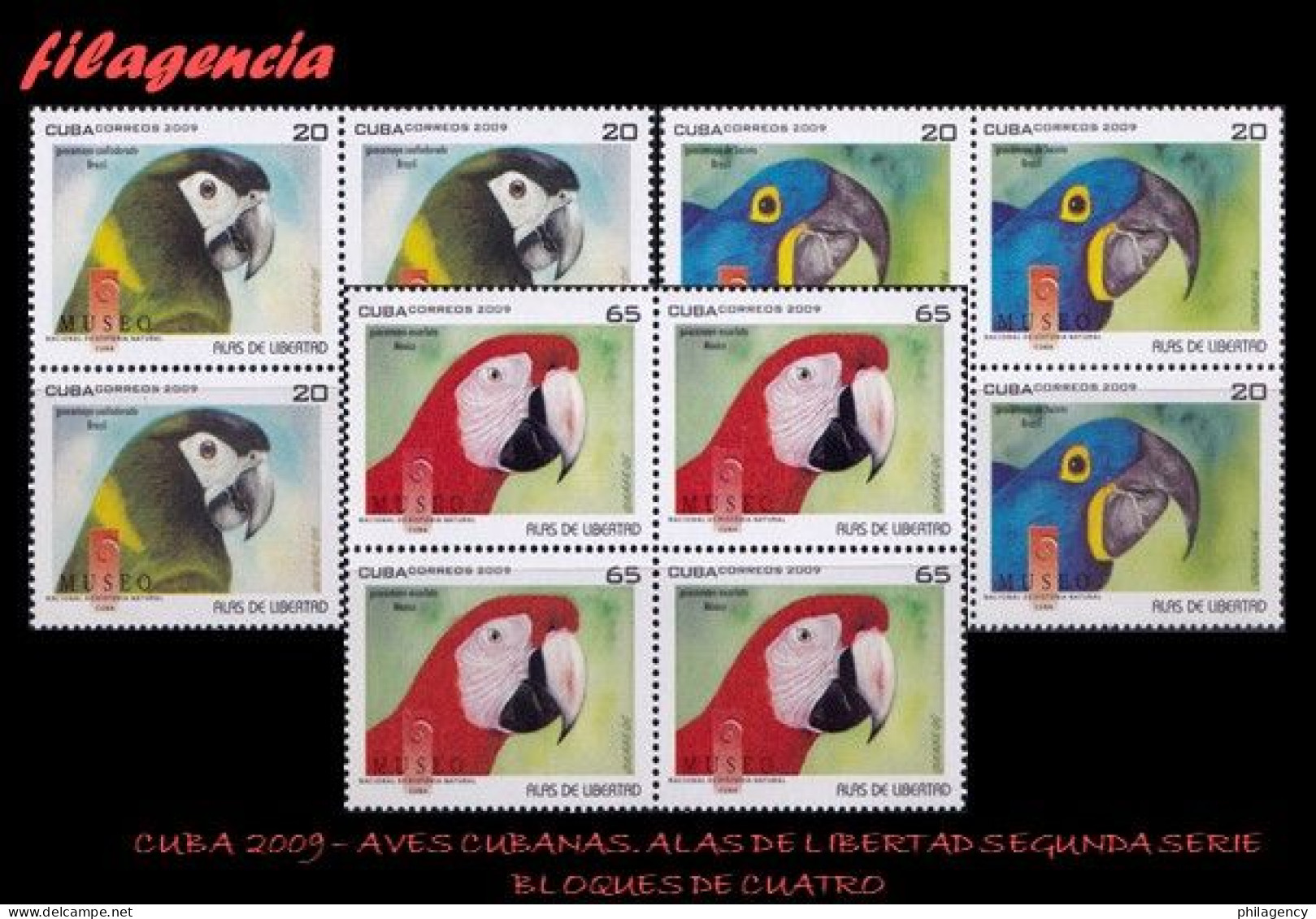 CUBA. BLOQUES DE CUATRO. 2009-17 ALAS POR LA LIBERTAD. AVES CUBANAS. SEGUNDA SERIE - Unused Stamps