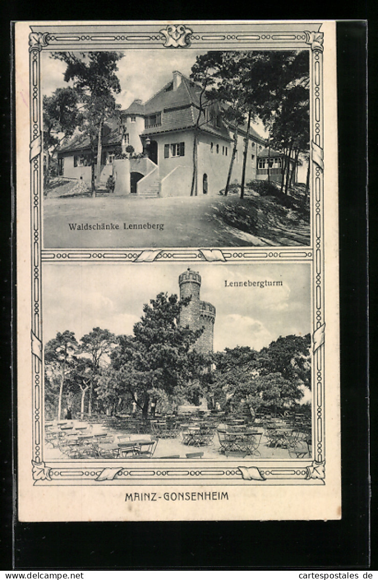 AK Mainz-Gonsenheim, Waldschänke Lenneberg, Am Lennebergturm  - Mainz