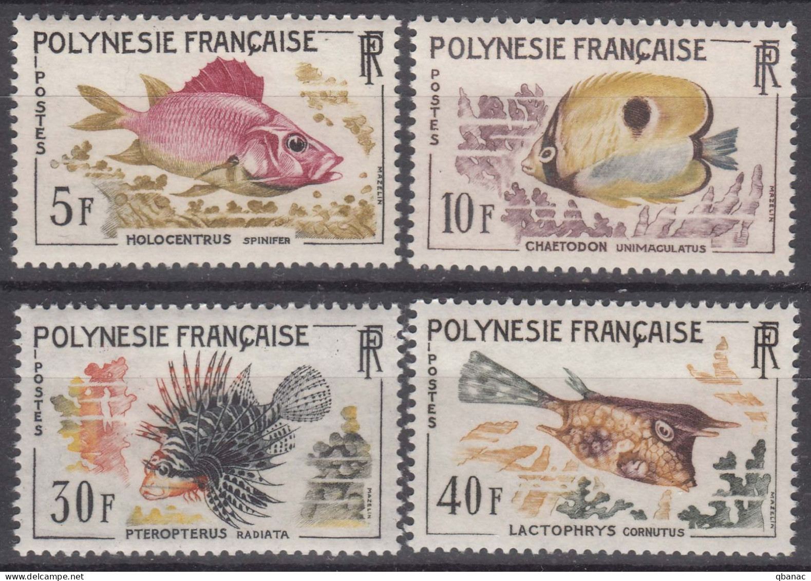 French Polynesia Polinesie 1962 Fish Poison Mi#24-27 Yvert#18-21 Mint Never Hinged (sans Charnieres) - Ungebraucht