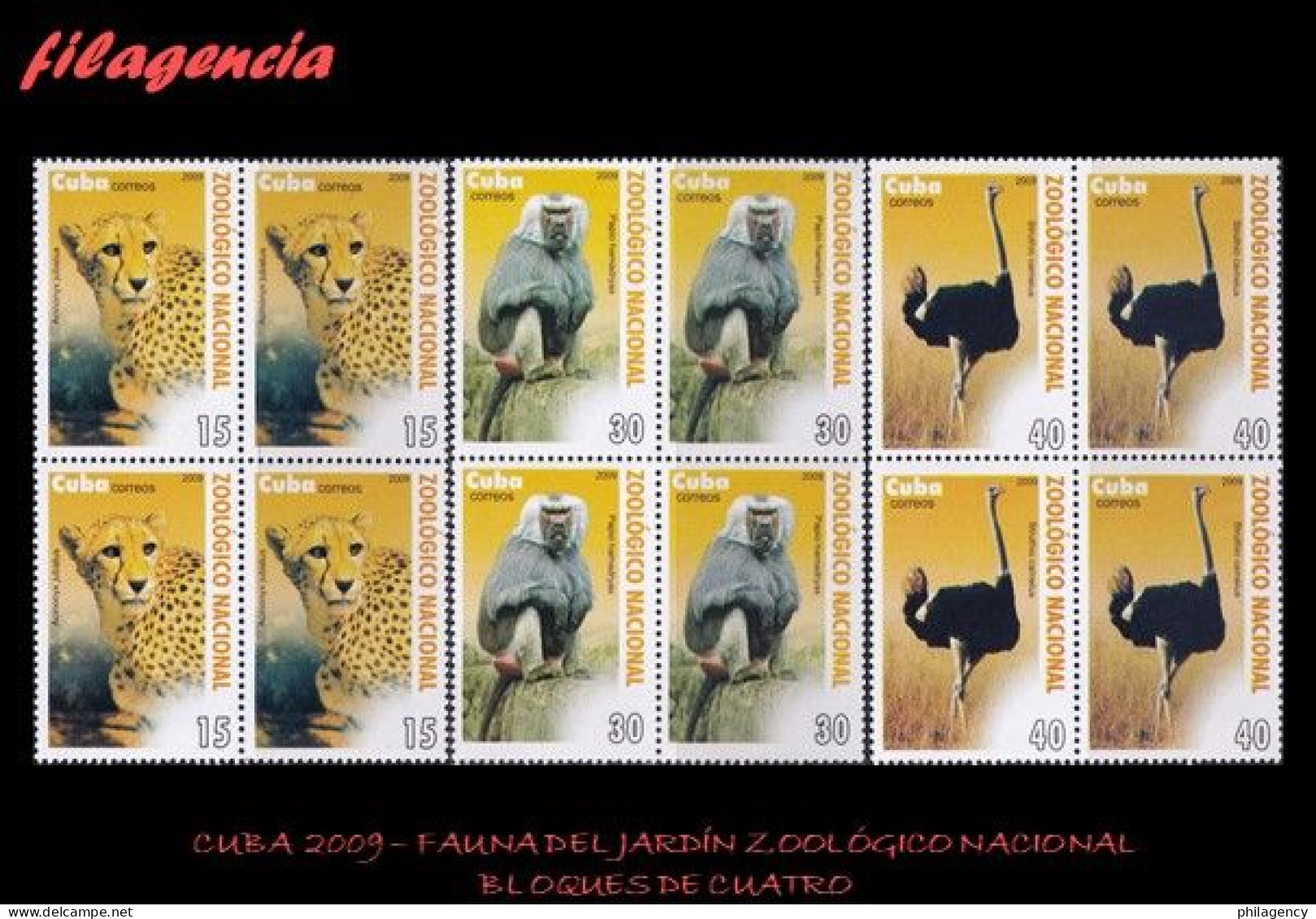 CUBA. BLOQUES DE CUATRO. 2009-22 FAUNA DEL JARDÍN ZOOLÓGICO NACIONAL - Unused Stamps