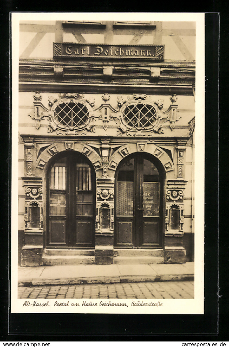 AK Kassel, Portal Am Hause Deichmann, Brüderstrasse  - Kassel