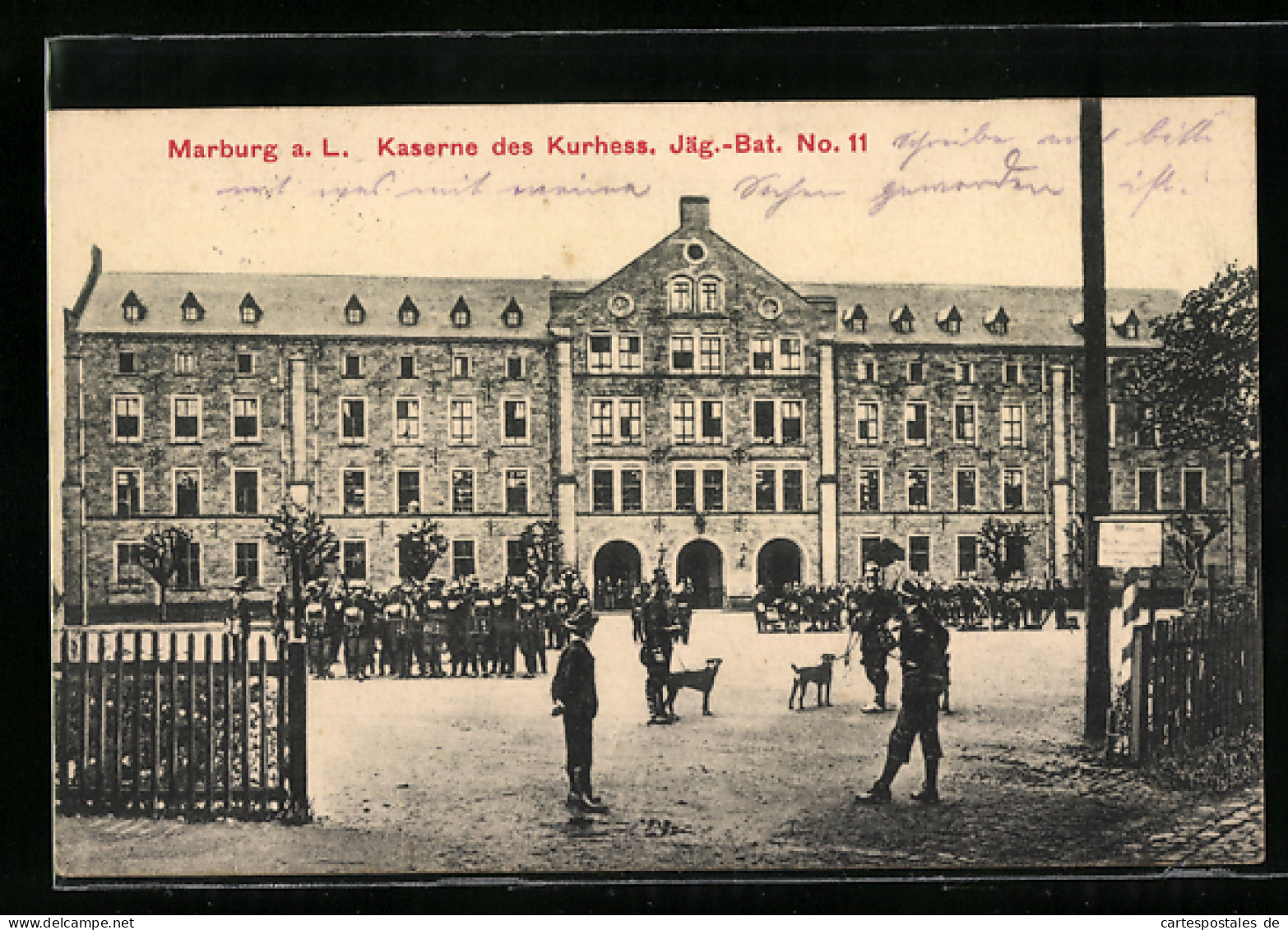 AK Marburg A. L., Kaserne Des Kurhess. Jäg.-Bat. No. 11  - Marburg