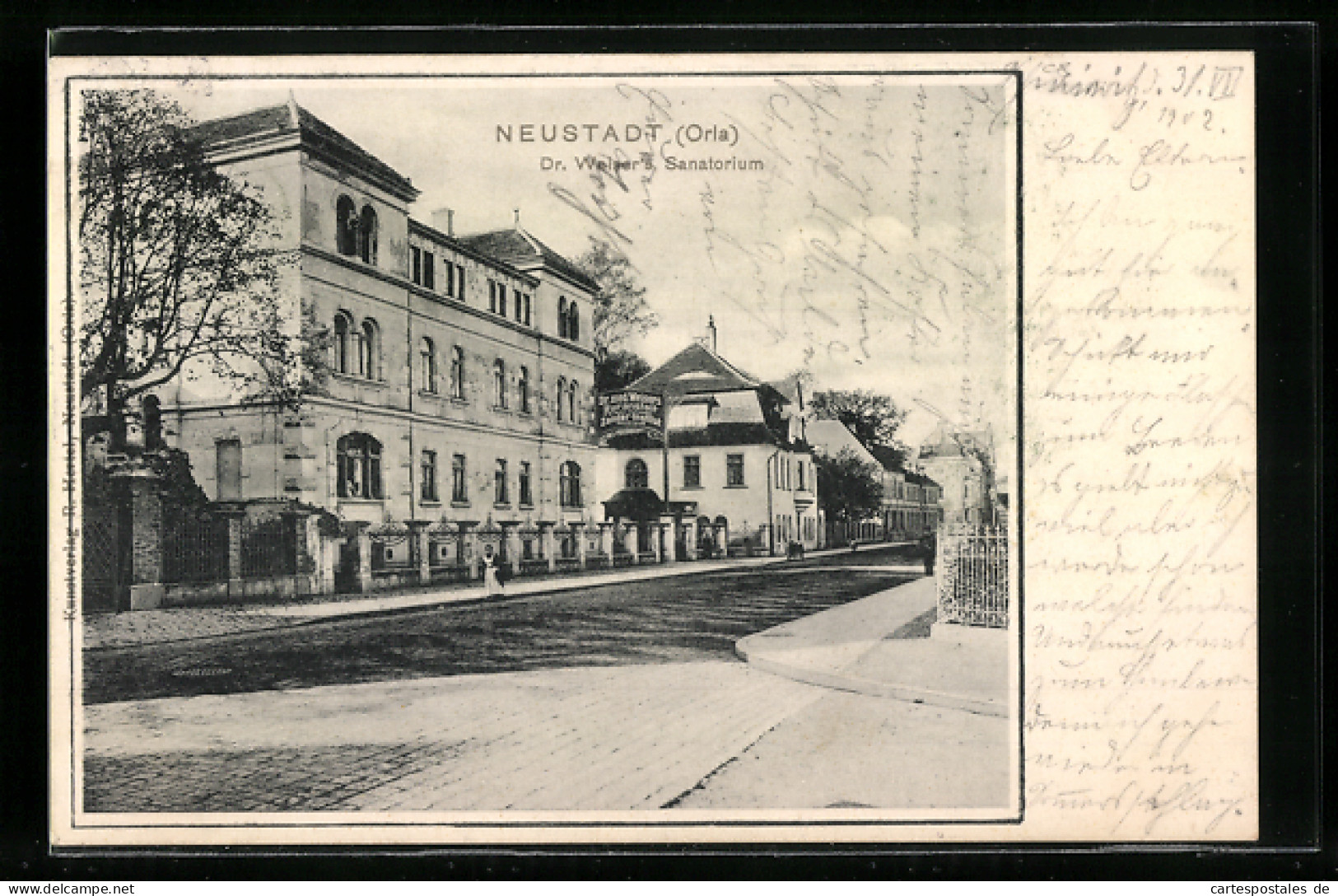 AK Neustadt /Orla, An Dr. Weiser`s Sanatorium  - Neustadt / Orla